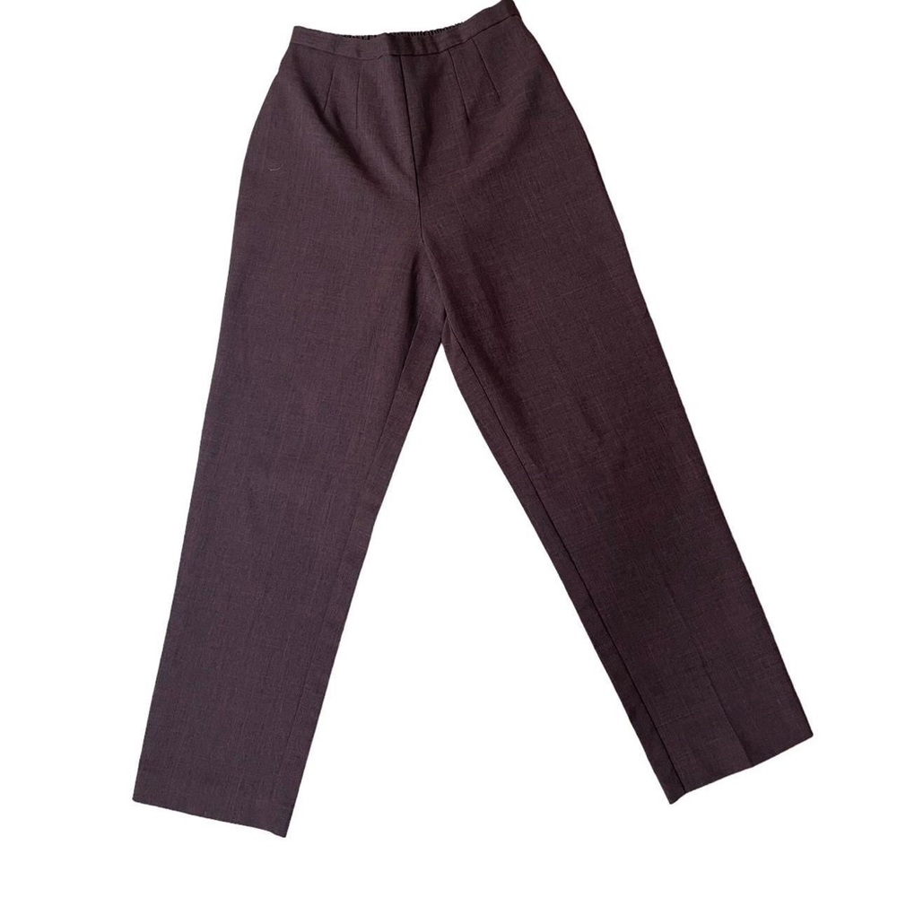 Sag Harbor Dress Petite Brown Trousers Size 6P with an elastic waist